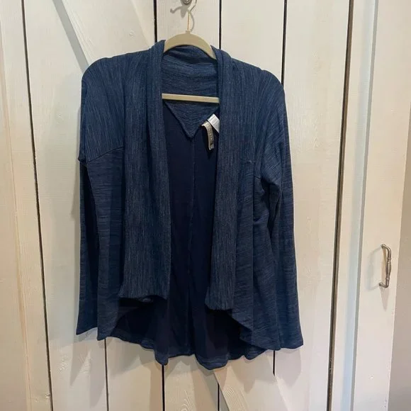 Athleta Nirvana Wear Two Ways Wrap blue heather small - Picture 2 of 6